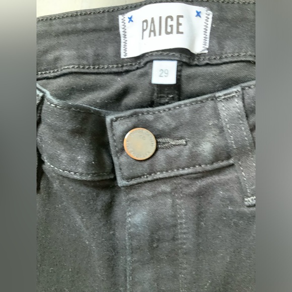 PAIGE Premium Women’s Verdugo Denim Cropped Jeans Pants Black Overdye Size 29 - Picture 12 of 16